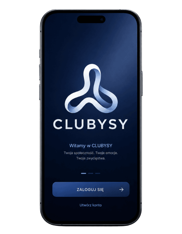 Ekran powitalny aplikacji CLUBYSY